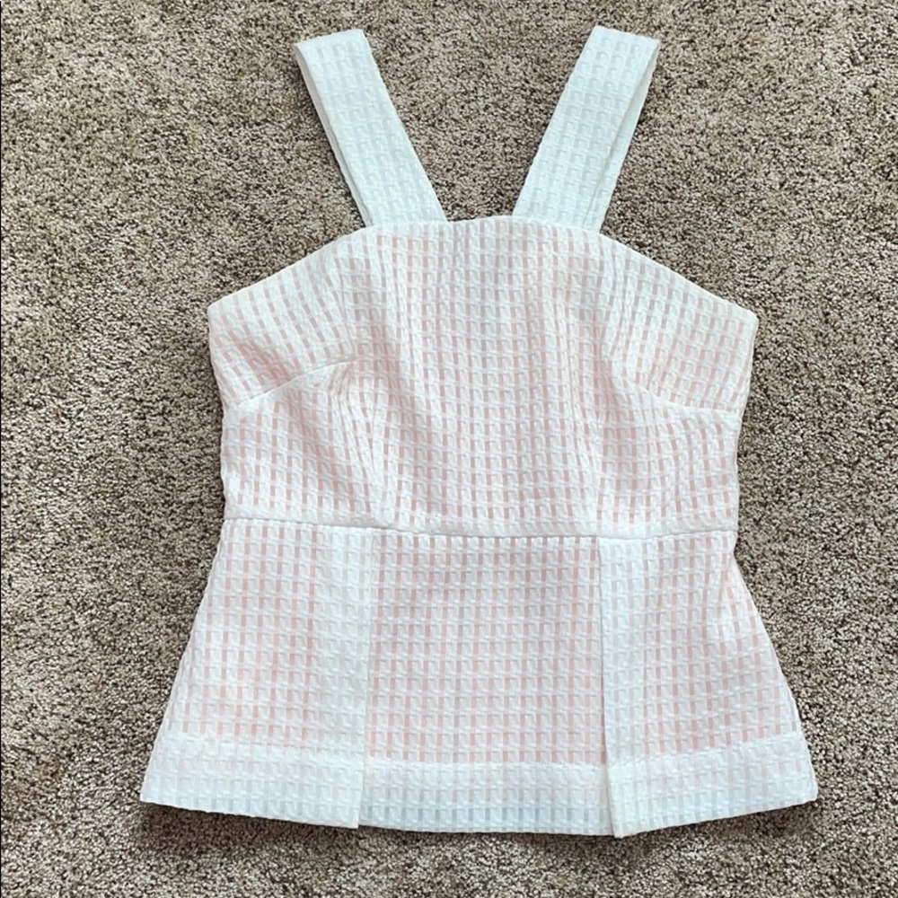Anthropologie Maeve White and Peach lined tank 10